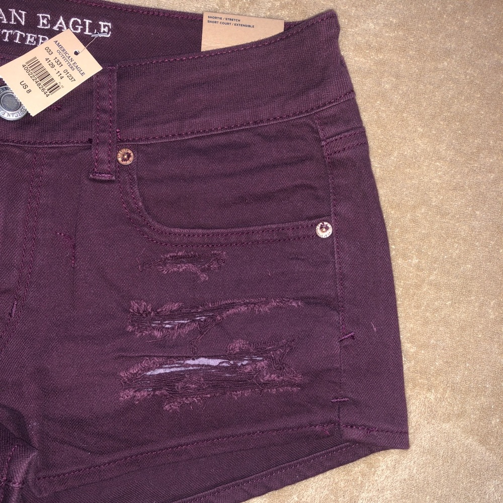 NWT Size 8 American Eagle Maroon Jean Shorts